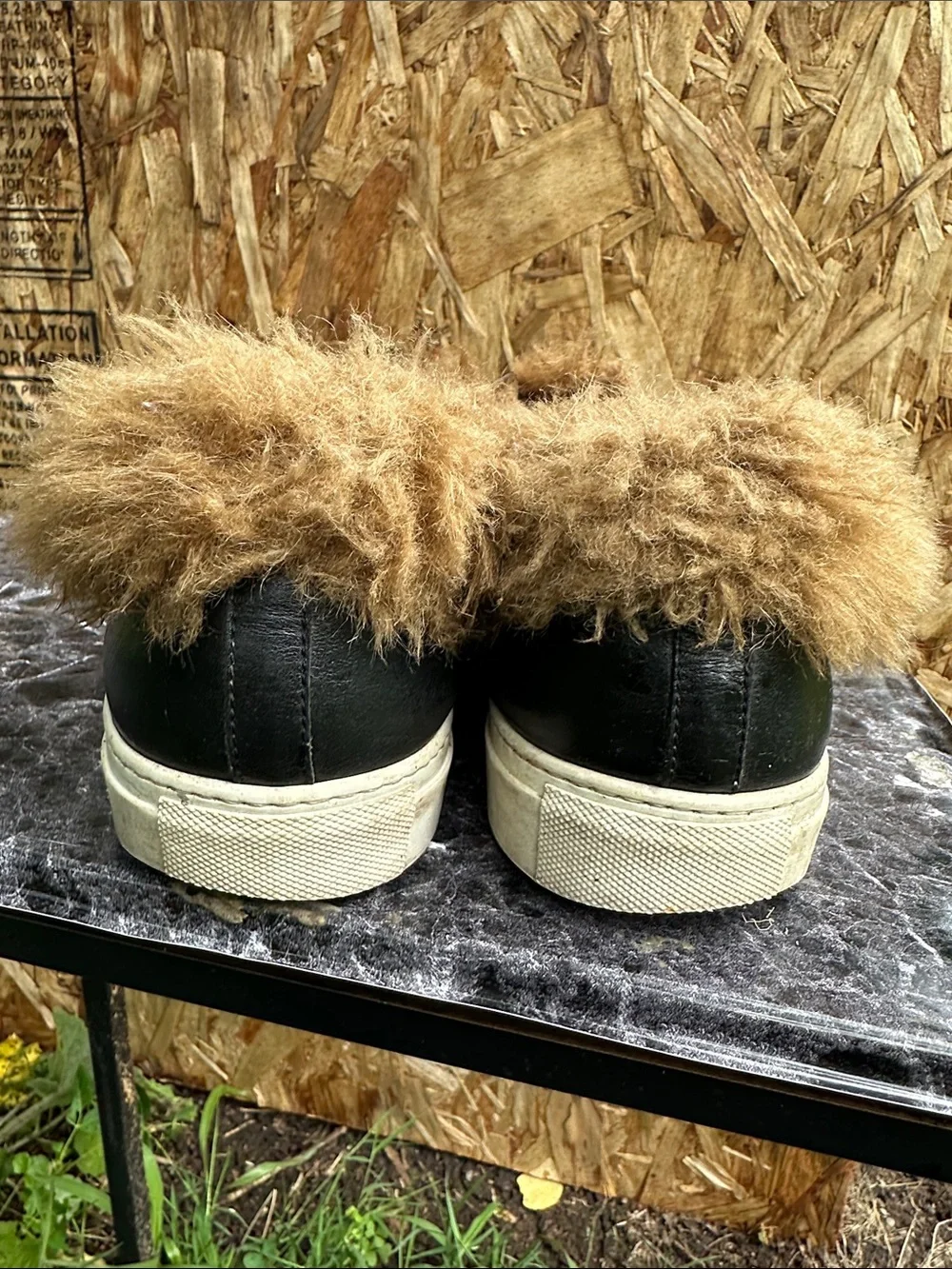 Roberto Cavalli Black Leather Sneakers with Red Accent and Gold Emblem